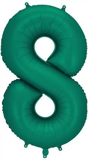 Balon foliowy cyfra 8 86cm butelkowa zieleń - tantis.pl