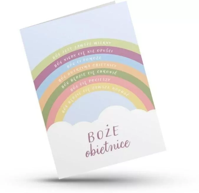Kartka składana - Boże obietnice - tęcza - tantis.pl