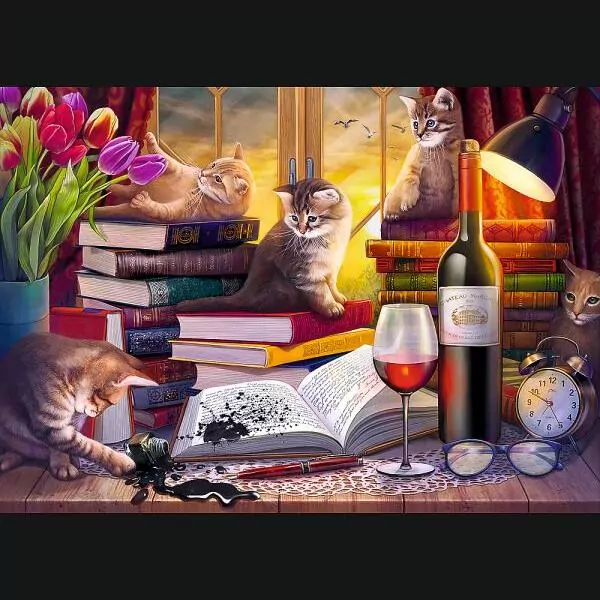 Puzzle 2000 Koci wieczór TREFL - tantis.pl
