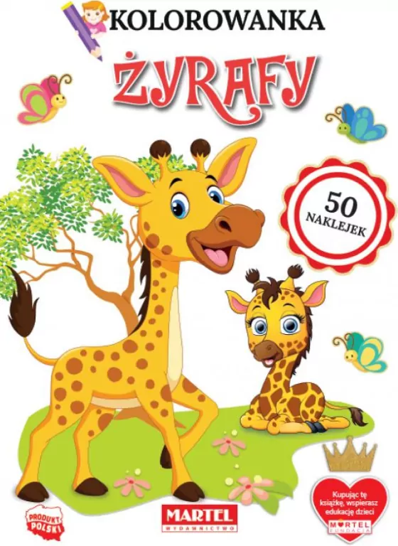 Kolorowanka. Żyrafy z naklejkami - tantis.pl