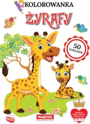 Kolorowanka. Żyrafy z naklejkami