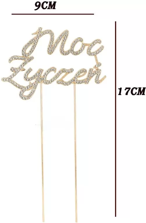 TOPPER NA TORT MOC ZYCZEN ZLO CYRKONIE NER PBH - tantis.pl