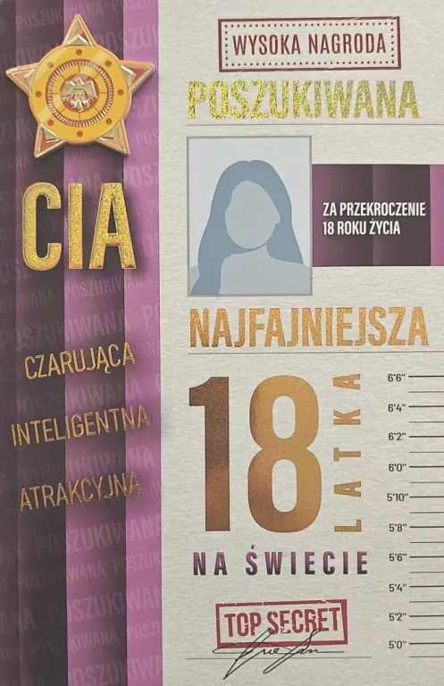 Karnet Urodziny 18 dziewczyna poszukiwana - tantis.pl