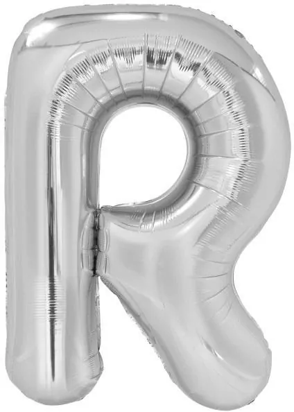 Balon foliowy litera R srebrna 60,5x86cm - tantis.pl
