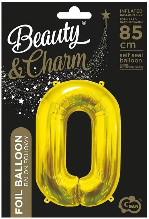 Balon foliowy 0 złoty 85cm - tantis.pl