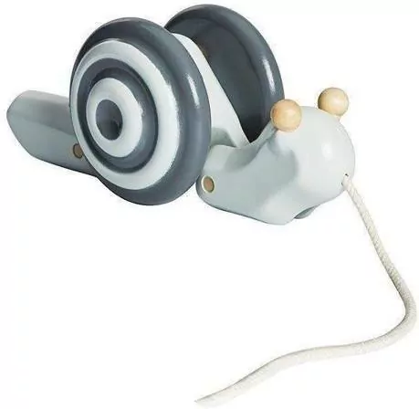 Ślimak do ciągnięcia odcienie szarości Plan Toys - tantis.pl