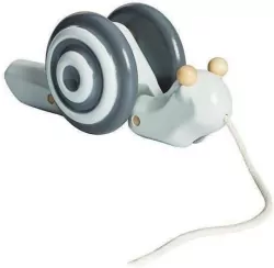 Ślimak do ciągnięcia odcienie szarości Plan Toys