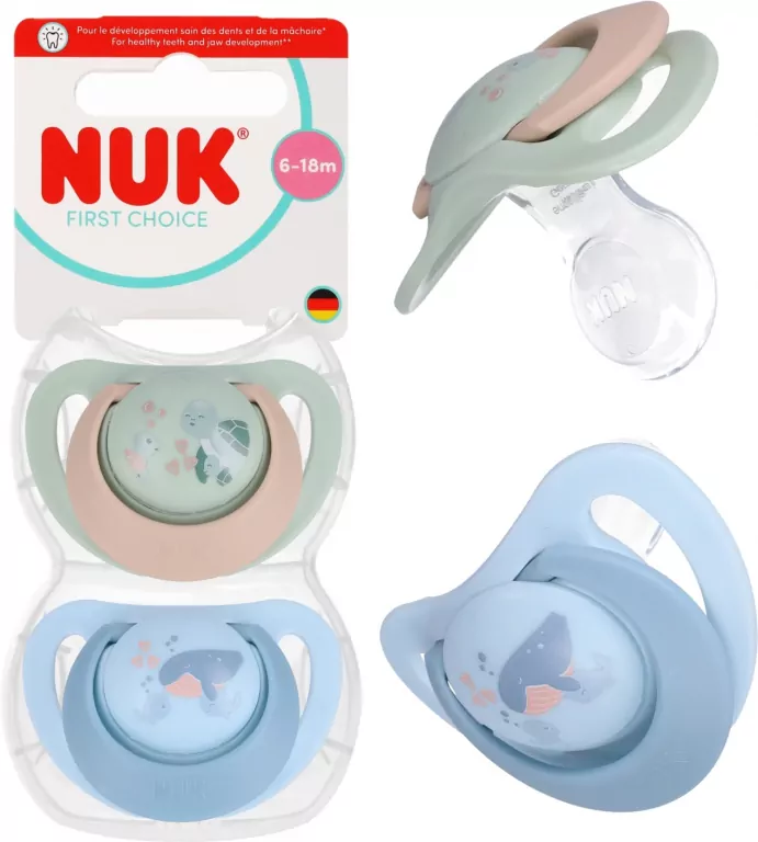 NUK. First Choice. Smoczki. 6-18 miesięcy. Żółw - tantis.pl