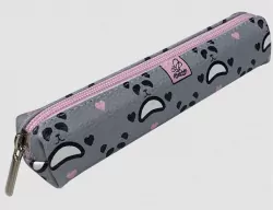 Piórnik mini prostokąt. Pandy grey