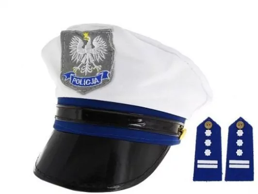 Czapka policjanta z pagonami