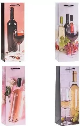 Torebka ozdobna na butelkę 12x36x9cm mix ROZETTE - tantis.pl