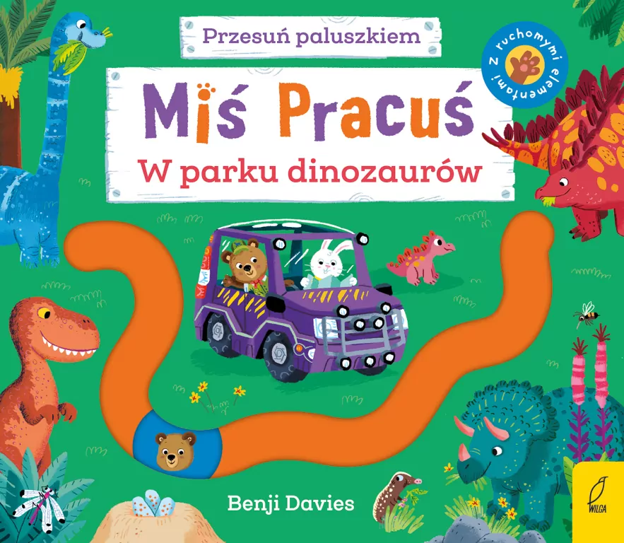 W parku dinozaurów. Miś Pracuś. Przesuń paluszkiem - tantis.pl