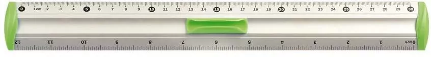 Tetis. Linijka 30cm aluminiowa, zielona - tantis.pl