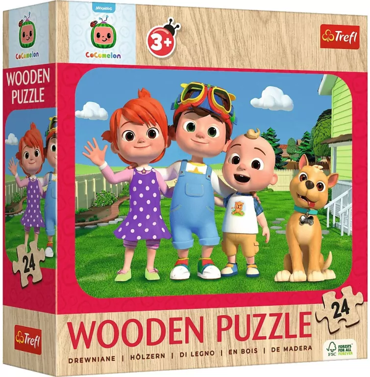 Puzzle drewniane 24 Wesoły Cocomelon TREFL - tantis.pl