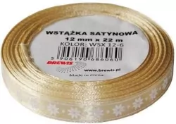 Wstążka satynowa z motywem świątecznym 12mmx22m