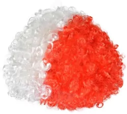 Peruka Afro Biało-Czerwoni. Euro 2024
