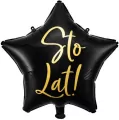Balon foliowy Sto Lat! 40cm czarny - tantis.pl