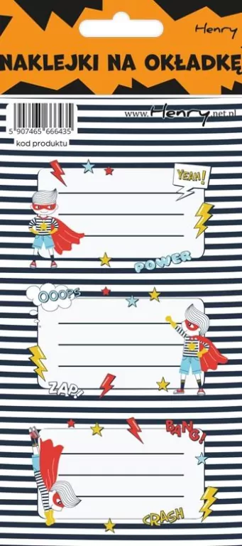 Henry. Naklejki na zeszyty. Superbohater - tantis.pl