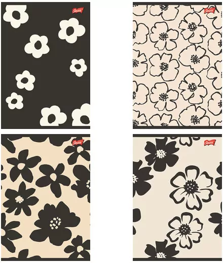 Zeszyt A5/80K kratka Mono Blooms (10szt) - tantis.pl
