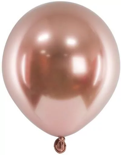 Balony Glossy różowe złoto 12cm - tantis.pl