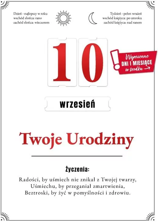 Karnet Urodziny wymienne cyfry - tantis.pl