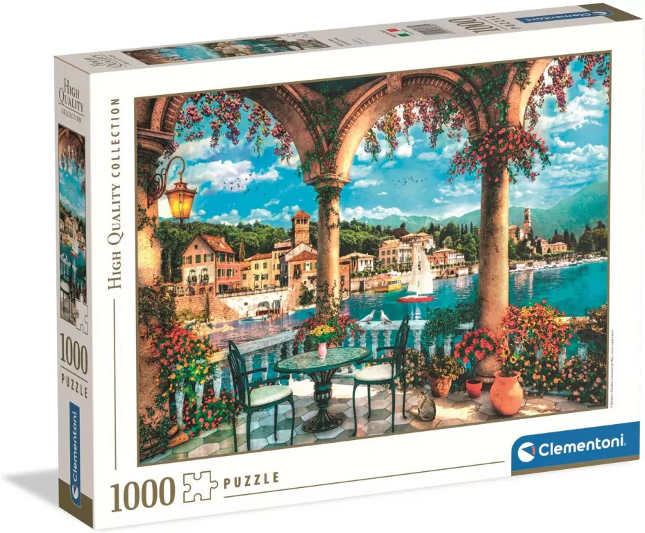 Puzzle 1000 HQ Balcony view of Lake Como - tantis.pl