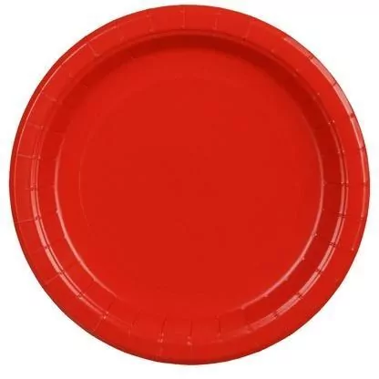 Talerzyki papierowe czerwone 18cm - tantis.pl