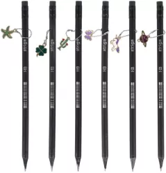 Ołówek z czarnego drewna z zawieszką  STRIG