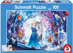 Puzzle 100 Księżniczka w zimowym lesie G3