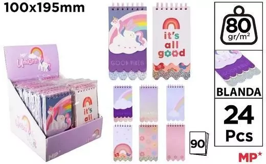 Notes na spirali Unicorn 10x19,5cm MIX - tantis.pl