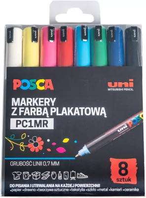 Markery. Posca Uni. PC-1MR. 8 kolorów