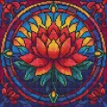 Diamentowa mozaika - Witraż. Lotos 30x30cm - tantis.pl