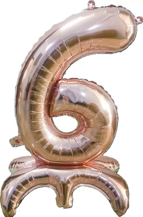 Balon foliowy stojący 6 rose gold 81cm - tantis.pl