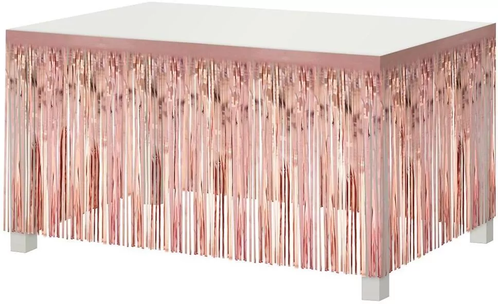 Dekoracja na brzeg stołu różowo-złota 80x300cm - tantis.pl