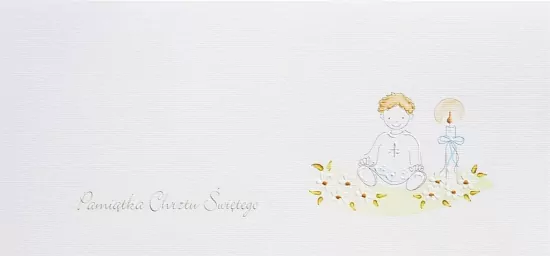 Karnet Chrzest DL C06 - Świeca Chłopiec