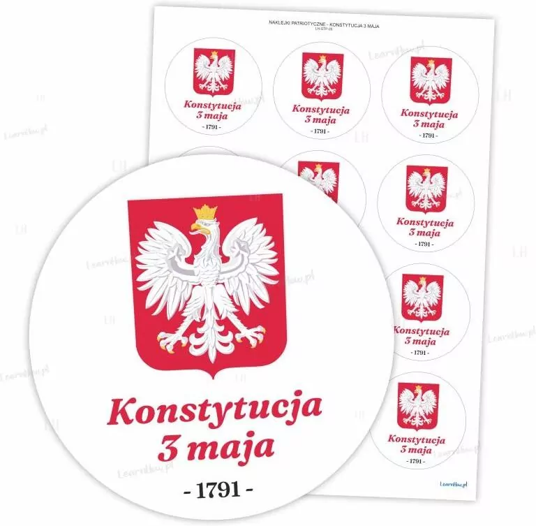 Naklejki patriotyczne 60mm. Święto Konstytucji - tantis.pl