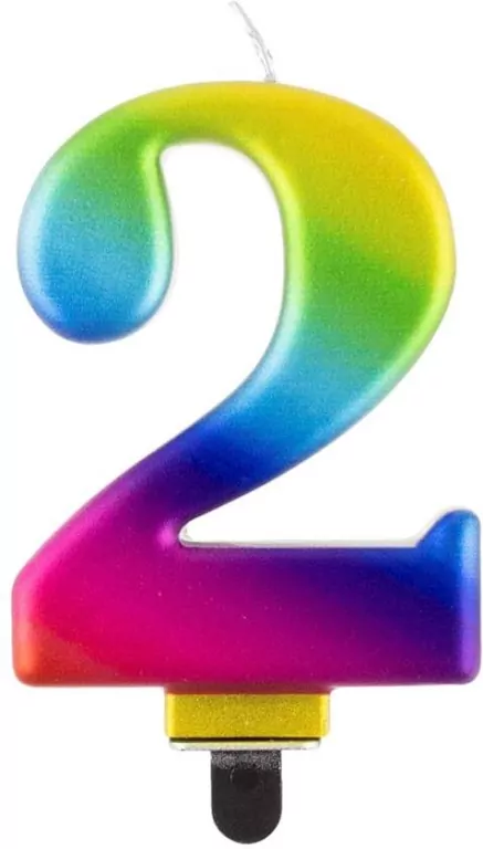 Świeczka B&C. Cyferka 2. Galaxy 8 cm - tantis.pl