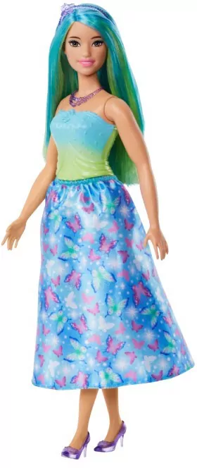 Barbie Księżniczka. Lalka Niebiesko-zielony strój - tantis.pl