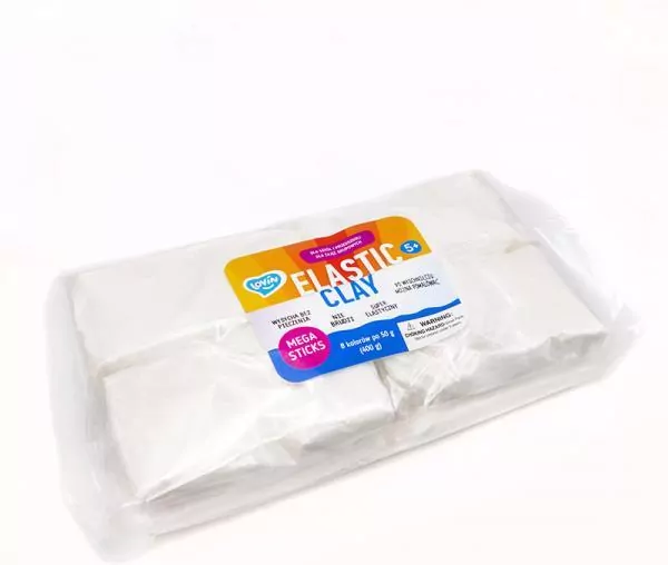 Zestaw lekkiej ciastoliny piankolina białej 8x50g - tantis.pl