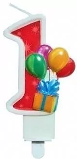 Świeczka urodzinowa 1 z balonami - tantis.pl