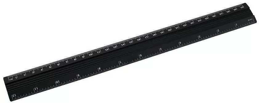 Linijka aluminiowa 30 cm. Czarna - tantis.pl