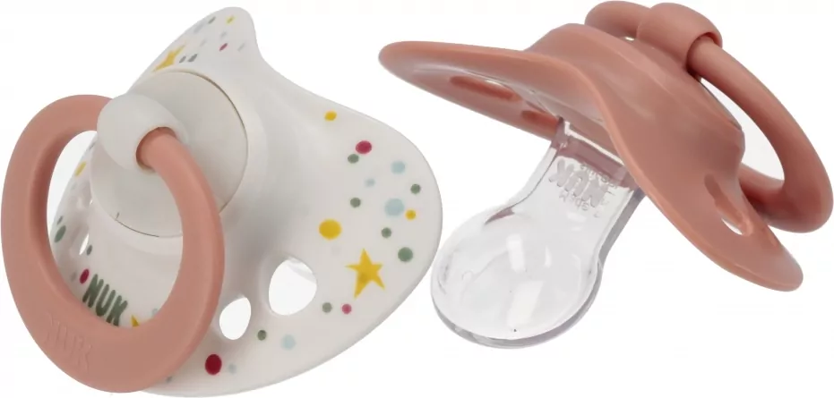NUK. Signature. Smoczki. 0-6 miesięcy. Biały i różowy - tantis.pl