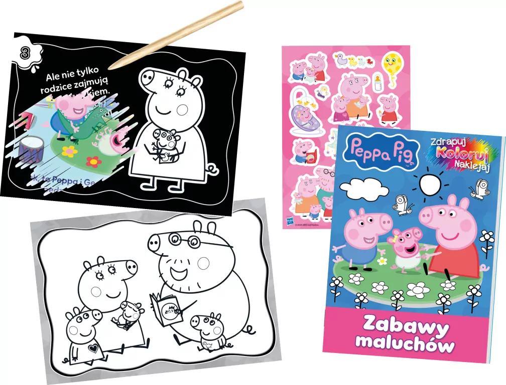 Peppa Pig. Zdrapuj, koloruj, naklejaj - tantis.pl