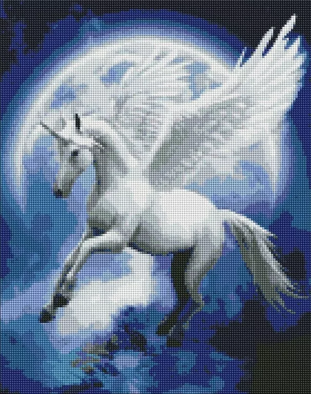 Diamentowa mozaika. Gwiazdozbiór jednorożca 40x50 - tantis.pl