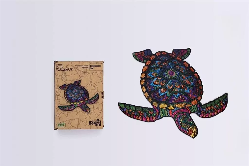 Puzzle drewniane eko 126. Długowieczny żółw - tantis.pl