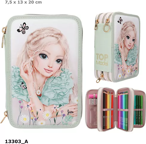 Piórnik potrójny z wyposażeniem Top Model Summer Feeling 13303A - tantis.pl