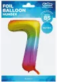 Balon foliowy B&C cyfra 7 tęczowa 85cm - tantis.pl