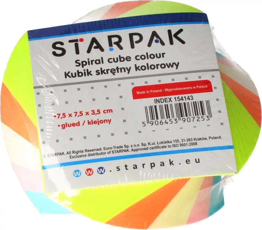Kubik plastikowy kolorowy 75x75x40mm - tantis.pl