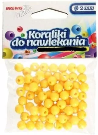 Koraliki do nawlekania żółte + sznurek 8mm 16g - tantis.pl