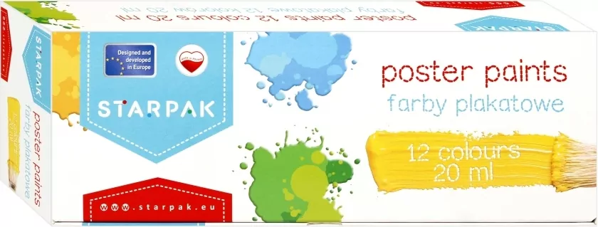 Starpak. Farby plakatowe. School, 12 kolorów - tantis.pl